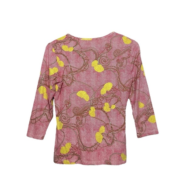 J.McLaughlin Catalina Cloth Top Small Red Rope Shell Nautical 3/4 Sleeve Preppy - Picture 3 of 9